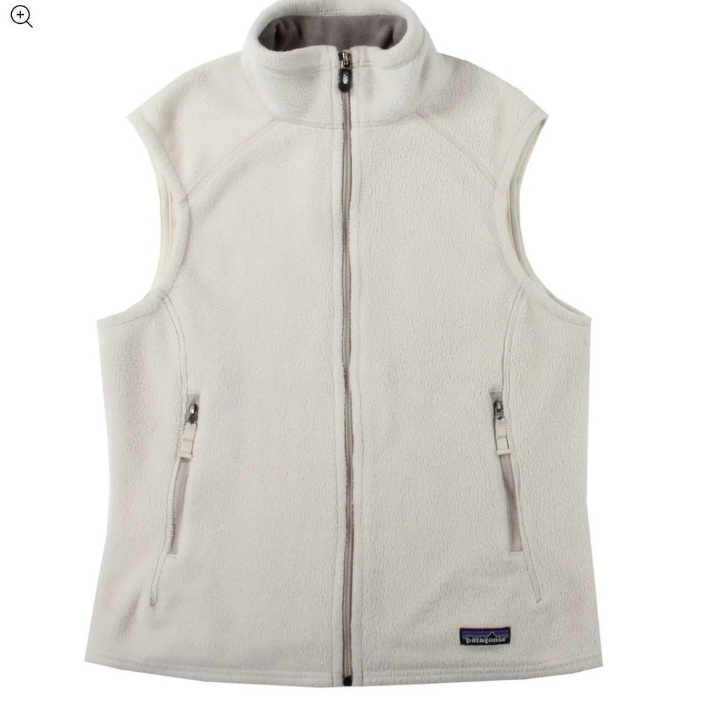 Patagonia Synchilla Fleece Vest Cream Zip Front Soft Warm Outdoor  Size Large - Picture 7 of 11